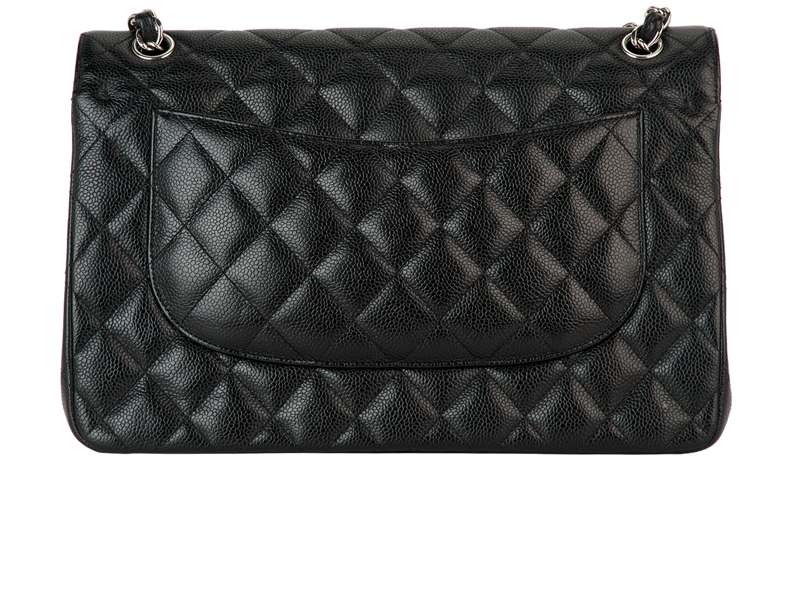 Jumbo Double Classic Flap, &pound;5,100, Handbags, Black, Caviar Leather, Back view